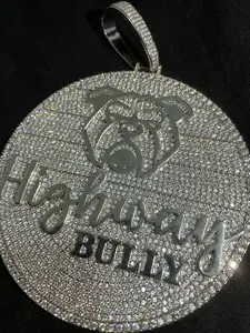 Pendentif Rappeur Hip Hop en Argent Sterling 925 Plaqué VVS Moissanite Entièrement Glacé - Product Image 2