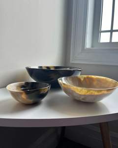 ENSALADA DE CUERNO DE BÚFALO HECHO A MANO DE CALIDAD CAPTIVAING Cuenco para servir de cuerno natural hecho a mano Estilo animal altamente pulido - Product Image 3