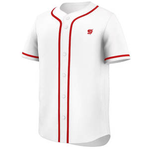 Maillot de baseball à manches courtes respirant au toucher doux avec tissu extensible, design flexible et utilisation durable - Product Image 1