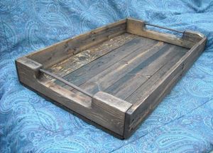 Bandeja redonda de madera de acacia SOMETHING FARMOUSE para servir para cocina, hogar o Hotel, vajilla de estilo clásico para fiesta o ser de comida - Product Image 2