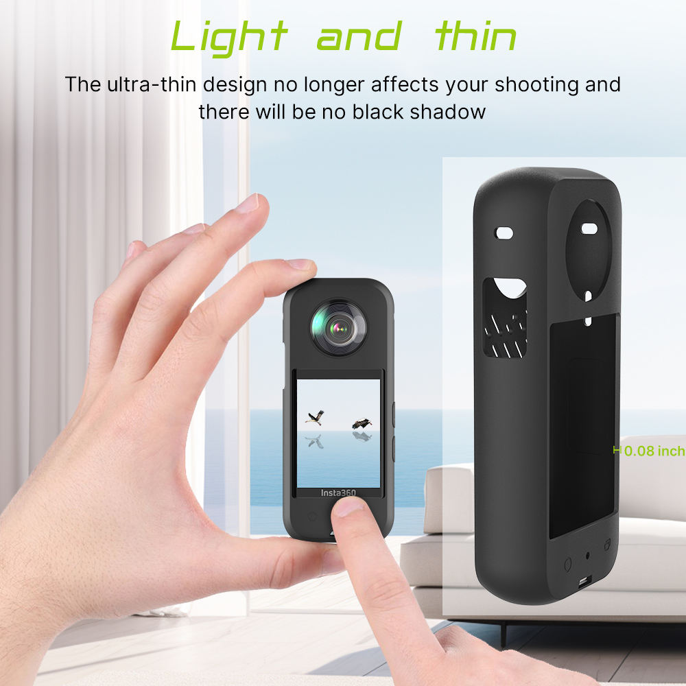 Camera Protective Accessories Kit Silicone Protective Cover with Screen Protectors for Insta360 X3