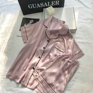 Ensemble de salon élégant grande taille pour femme chemise et pantalon à manches longues en satin respirant rayé boutonné en tissu peigné - Product Image 4