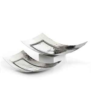 Bandeja de Metal Plateado Martillado, Diseño Único y Decorativo, para Servir Desayuno, Almacenamiento de Alimentos y Cubiertos, del Mejor Fabricante Mayorista - Product Image 3