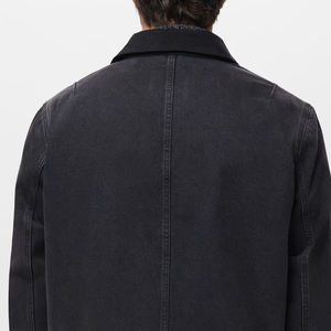 Veste bomber en twill à fermeture boutonnée avec logo personnalisé pour hommes Vestes de haute qualité Collection d'hiver pour hommes Mode - Product Image 6