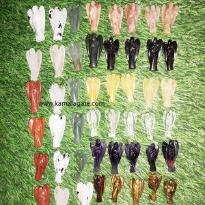 Assortiment de pierres précieuses faites à la main Mélange de pierres précieuses 1 pouce Cristal sculpté Anges de guérison - Product Image 6