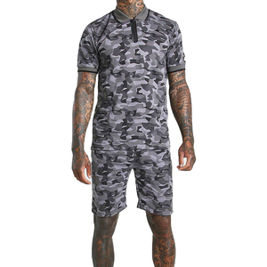 Verano 2025, conjuntos de camisetas para hombre, Conjunto de camiseta y pantalones cortos de 2 piezas de algodón personalizado, Conjunto de camiseta y pantalones cortos Unisex con bloqueo de Color para hombre - Product Image 3