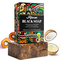 Savon noir africain IKZEE, savon artisanal naturel à base de karité, pour l'acné, les taches brunes, soin nourrissant du visage et du corps, 100g