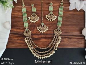 Bijoux indiens antiques, ensembles de bijoux de fête, Design poli Mehendi, accessoires de créateur, collier Long Antique - Product Image 3