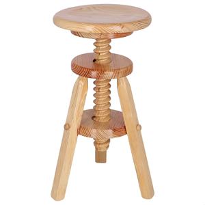 WELL HOME Tabouret de bar pivotant rond en bois avec finition vernie 29x29x64 cm - Product Image 3