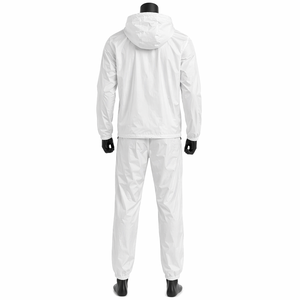 <b>Men</b>’s <b>White</b> Hooded Windbreaker Tracksuit Set Lightweight Waterproof Full Zip <b>Jacket</b> Jogger Pants Custom Logo OEM - Product Image 2
