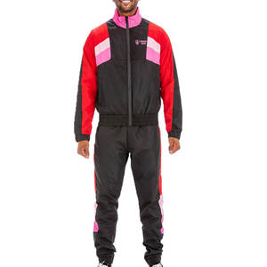 Pantalon de survêtement froissé à coquille souple zippé 2 pièces ensemble hommes Streetwear avec passepoil poignets élastiques unisexe Nylon coupe-vent survêtement - Product Image 1