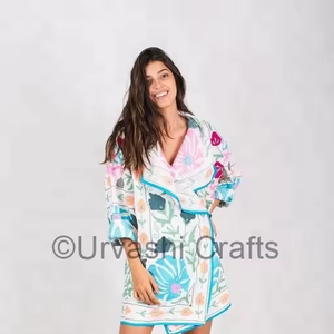 เสื้อแจ็คเก็ตผ้าแคนวาสสำหรับผู้หญิง, เสื้อแจ็คเก็ตผ้าฝ้ายปักลายสไตล์วินเทจ - Product Image 3