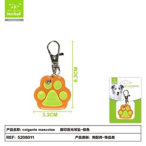 Wholesale Manufacturer's Reflective Paw Print Pendant Pet <b>Collar</b> <b>Charm</b> <b>Dog</b>/Cat Tag Accessory - Product Image 1