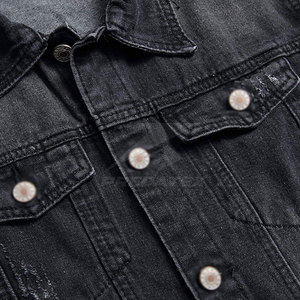 แจ็กเก็ตยีนส์ผ้าฝ้าย100% ระบายอากาศสไตล์ลำลองสำหรับฤดูหนาวกลางแจ้งกำหนดโลโก้ได้เอง - Product Image 4
