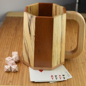 Tasse de bière en bois brûlant fractale personnalisée Chope Viking fabriquée à la main Conception rustique unique pour la bière - Product Image 6
