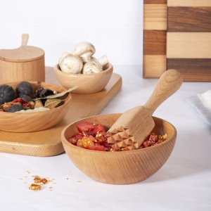 Écraseur de cuisine en bois de hêtre massif naturel - Broyeur et pilon à aliments en bois dur durable - Collection Rosewood - Product Image 4