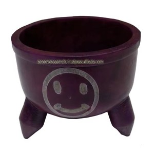 ชามใส่ธูปหินสบู่หน้ายิ้ม,พร้อมสามขาสำหรับกระถางธูปอัจฉริยะ Wicca - Product Image 3