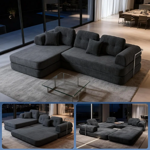 Canapé convertible en forme de L en tissu moderne Alibabaa 2026 pour salon, chambre à coucher, appartement, livraison directe, commerce électronique - Product Image 3