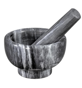 Ensemble de mortier et pilon en granit marbré Broyeur de légumes Mortier et pilon en pierre Artisanat Top Sale - Product Image 5