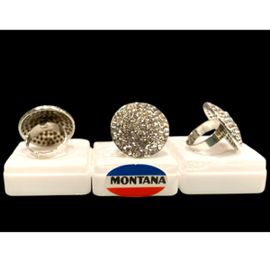 Elegante anillo Chapado en plata con incrustaciones de diamantes americanos brillantes elaborado con aleación Premium para ropa de mujer y Niña - Product Image 4