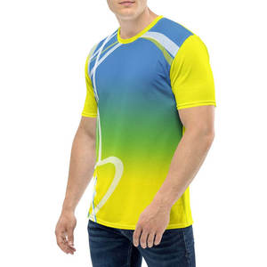 100% camisetas de sublimación personalizadas de poliéster para hombres, venta al por mayor, camiseta de sublimación de Color sólido personalizada, ropa deportiva transpirable - Product Image 3