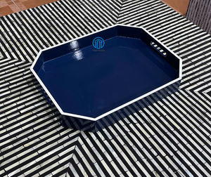 Organisateur de bijoux décoratifs faits à la main et boîte à motifs géométriques en laque de haute qualité avec couvercle en acrylique - Product Image 5