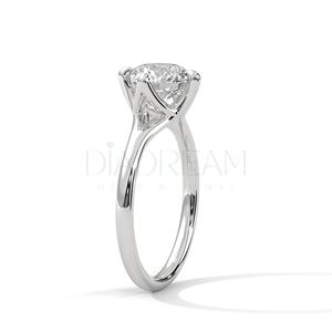 Customize Handmade 925 Sterling <b>Silver</b> Round Cut <b>Solitaire</b> <b>Ring</b> Fine Jewelry Wedding Leb Grown Diamond <b>Ring</b> for Women's - Product Image 5