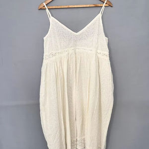 100% coton décontracté femmes robe douce meilleur prix longue tenue décontractée robe en lin Boho vacances Plus vacances couches longue robe - Product Image 1