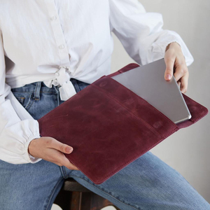 Vintage Genuine Leather Lightweight Portable <b>Laptop</b> <b>Sleeve</b> Executive Business Daily Use Protection GLS-0358 - Product Image 1