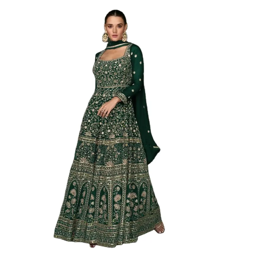 Anarkali - Vestido longo Salwar Kameez para mulheres, vestidos de festa de casamento da moda