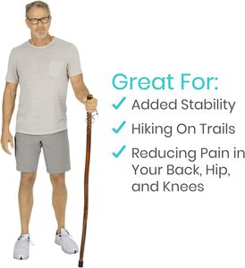 Canne de marche en bois artisanale de haute qualité en provenance d'Inde avec poignée en T, meilleur prix - Camping et randonnée en plein air, couleur et taille personnalisables - Product Image 6