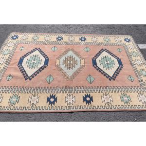 พรมตุรกีวินเทจ ขนาด 5.1x7.7 ฟุต พรมสีน้ำเงินล้วน - Product Image 3