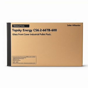 แผงโซลาร์เซลล์ Topsky Energy CS6.2-66TB-600 600W แบบโมโนคริสตัลไลน์ชนิด N พร้อมกระจกปิดด้านหน้า บรรจุบนพาเลทสำหรับอุตสาหกรรม - Product Image 2