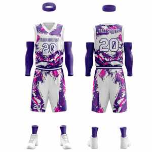 ชุดบาสเก็ตบอลพิมพ์ซับลิเมชันแบบพรีเมี่ยมออกแบบได้ตามต้องการพร้อมชื่อทีม - Product Image 4