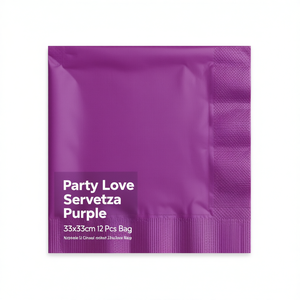 Servilletas para Fiesta, Color Morado, Cuadradas, 33x33cm, Bolsa de 12 Unidades - Product Image 2