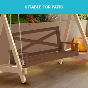 Voske Bois Massif 2 Personnes Porche Balançoire Chaînes En Acier Robustes Banc De Patio Extérieur Moderne pour Porche Cour Salon - Product Image 3