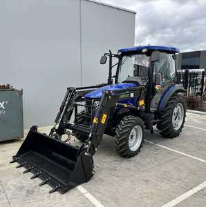 Tractor de ruedas Lovol M604 TB-2 de 60HP usado con cabina de motor, cargador frontal, bomba de engranajes y motor. - Product Image 1