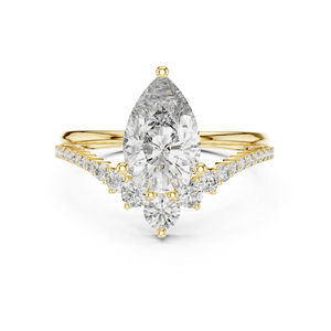 Anillo de Oro Blanco de 14K con Diamante Cultivado en Laboratorio de Corte Pera de 2.35 Ct, Certificado por IGI, Estilo Vintage para Mujer - Product Image 3