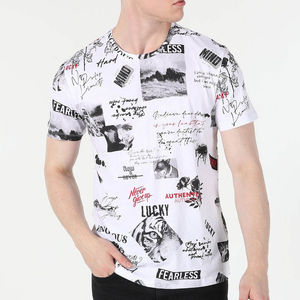 เสื้อยืดผู้ชายคุณภาพสูงใหม่ 100% ผ้าฝ้ายเนื้อละเอียด พิมพ์ลายสกรีน เป็นมิตรกับสิ่งแวดล้อม แห้งเร็ว MOQ ต่ำเพียง 10 ตัว แขนสั้น - Product Image 3