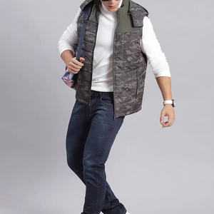 เสื้อกั๊กขนปักเป้าสำหรับผู้ชายวัสดุกันน้ำเสื้อหนังแกะสีตามสั่งสไตล์สตรีท - Product Image 5