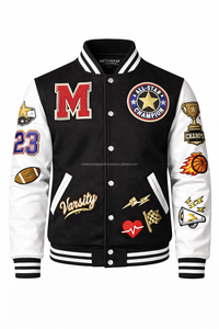 Blouson Bomber Homme Haute Qualité avec Col Montant, Séchage Rapide et Respirant, Motif Lettres en Chenille - Product Image 4