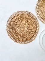 Napperons naturels à fleurs Boho Produits écologiques fabriqués au Vietnam Napperon tissé pour décoration de table Vente en gros