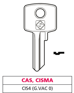 Chiave in Ottone Cis4 (g. Vac 0) Cas-Cisma - Product Image 1