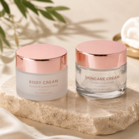 Contenants pour crème pour les yeux et crème pour le visage en verre avec couvercle doré rose, 5g, 10g, 15g, 20g, 30g, 50g, 100g, cosmétiques, soins de la peau