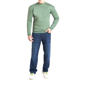 Sweat-shirt homme col rond en molleton de coton doux, coupe décontractée, manches longues, idéal pour l'hiver, le quotidien et la salle de sport. - Product Image 3