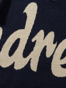 Winter Warm Knitted Men's Sweater Pullover Slim Fit Soft <b>100</b>% Cotton Long Sleeve Casual Fashion Crew Neck Jumper Front Logo - Product Image 3