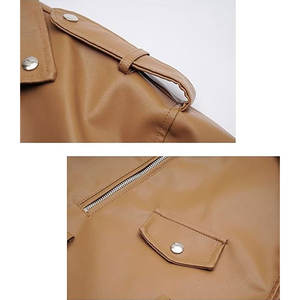 แจ็กเก็ตหนังสำหรับผู้หญิงทรงพอดีตัวและดีไซน์เรียบง่ายปรับแต่งได้ - Product Image 3