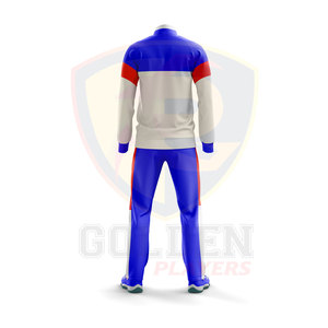 Chándal de color azul/gris de marca propia de Golden Players para hombre 100% chándal de diseño de logotipo personalizado de alta calidad - Product Image 2