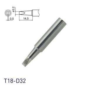 Pointe de fer à souder en cuivre sans oxygène Hakko T18-D32, forme couteau, connecteur enfichable 3.2D pour - Product Image 1