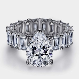 925พลอยบุษราคัมสีขาวทำด้วยมือเงินแท้แหวนสัญญาคุณภาพสูง925ของขวัญแต่งงานเครื่องประดับแหวนดีไซเนอร์ - Product Image 1